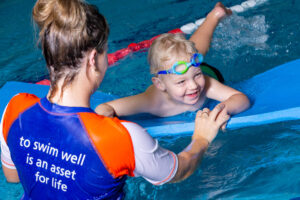 Child swimming lesson