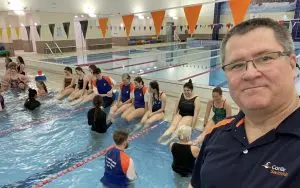 Selfie of Dave Dubois with staff for staff training day