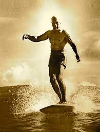 Duke Kahanamoku surfing