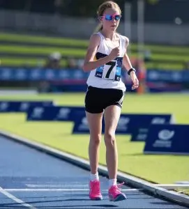 Sophie Polkinghorne competing in a race