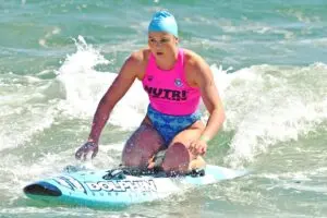 Freshwater teacher Naomi Scott on a paddleboard