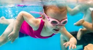 Student swimming in the pool